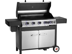 Landmann Gasgrills|Gasgrillwagen GG-IV-510SSDE Schwarz-Edelstahl