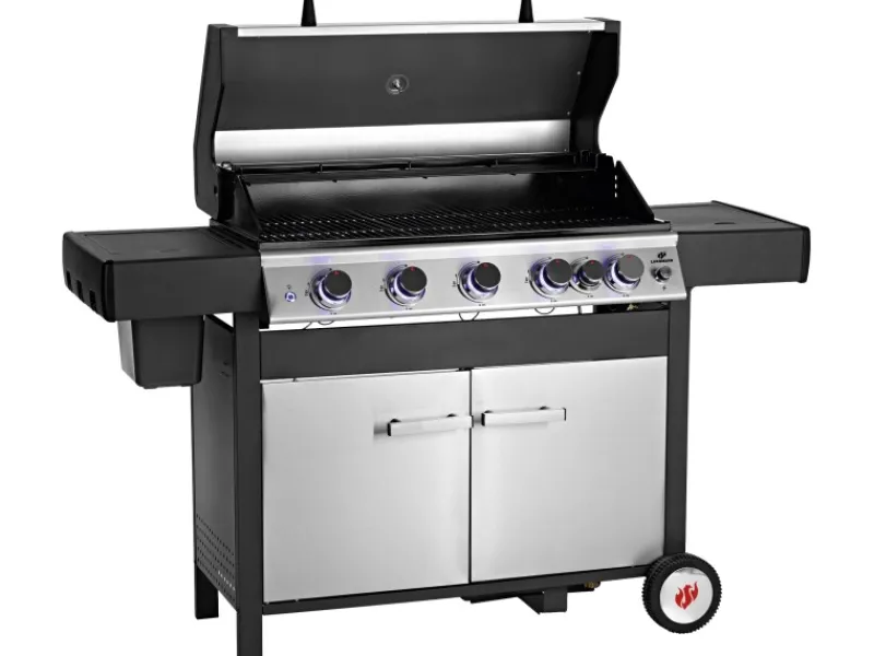 Landmann Gasgrills|Gasgrillwagen GG-IV-510SSDE Schwarz-Edelstahl