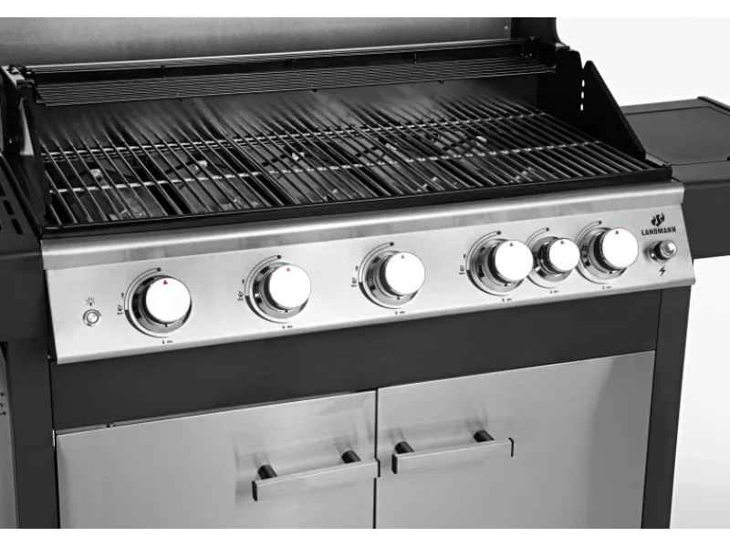 Landmann Gasgrills|Gasgrillwagen GG-IV-510SSDE Schwarz-Edelstahl