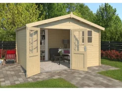 Kinder Kinder-Gartengeräte|Lasita Holz-Gartenhaus Ebro B Natur 384,2 cm x 330 cm