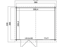Kinder Kinder-Gartengeräte|Lasita Holz-Gartenhaus Ebro B Natur 384,2 cm x 330 cm