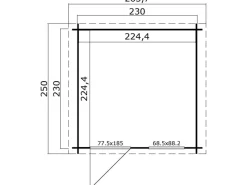 Lasita Holz-Gartenhaus Wels 2 263,7 cm x 250 cm* Clearance