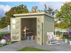 Kinder Kaminholzregale|Kinder-Gartengeräte|Lasita Holz-Gartenhaus Zambezi 3 Natur 270 cm x 224,6 cm