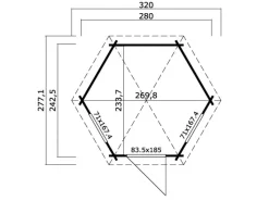 Lasita Maja Pavillion Inverness 44 Lichtgrau 280 cm x 242 cm*
