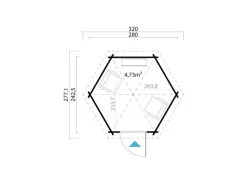 Lasita Maja Pavillion Inverness 44 Lichtgrau 280 cm x 242 cm*