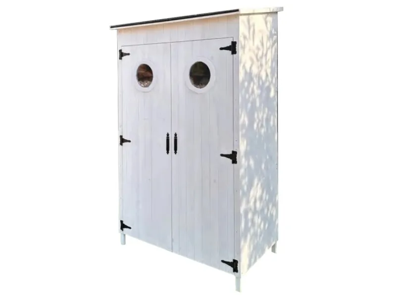 Leco Gartenschränke|Moderner Gartenschrank Toni Weiß