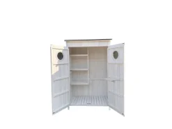 Leco Gartenschränke|Moderner Gartenschrank Toni Weiß