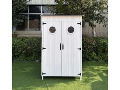 Leco Gartenschränke|Moderner Gartenschrank Toni Weiß