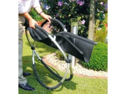 Schaukelstuhl klappbar Schwarz/Beige/Silber*Leco Best