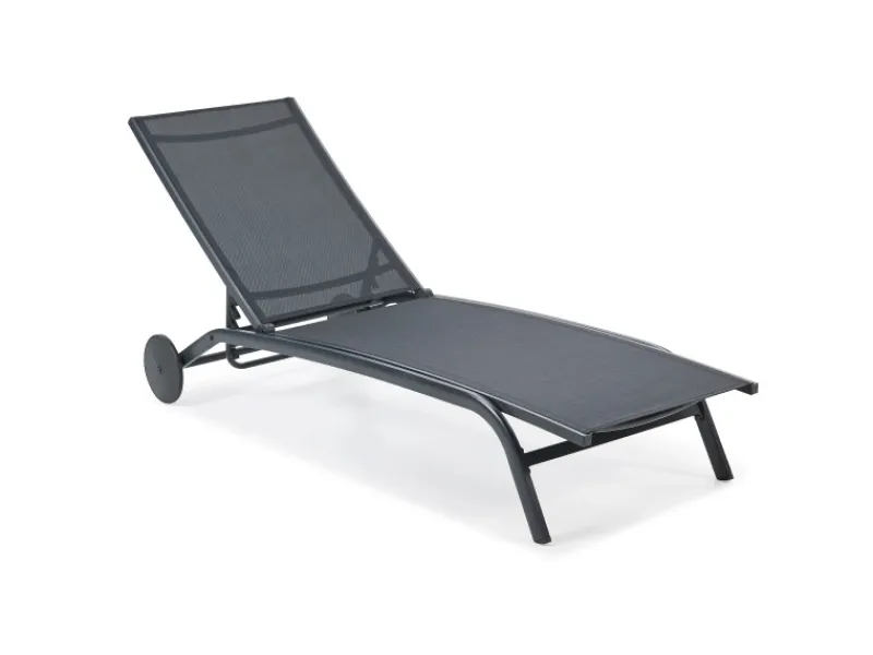 Leco Sonnenliegen|Sonnenliege Nele Mit Rollen Anthrazit