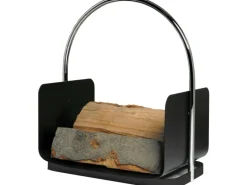 Lienbacher Kaminholzregale|Holzkorb Schwarz beschichtet