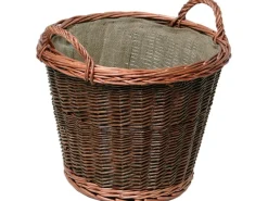 Lienbacher Kaminholzregale|Weidenkorb mit Jute-Einlage