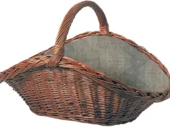 Lienbacher Kaminholzregale|Weidenkorb Modell 3 mit Jute-Einlage