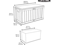 Lifetime Auflagenboxen|Universalboxen|Gartenbox 128 cm x 64 cm x 67 cm