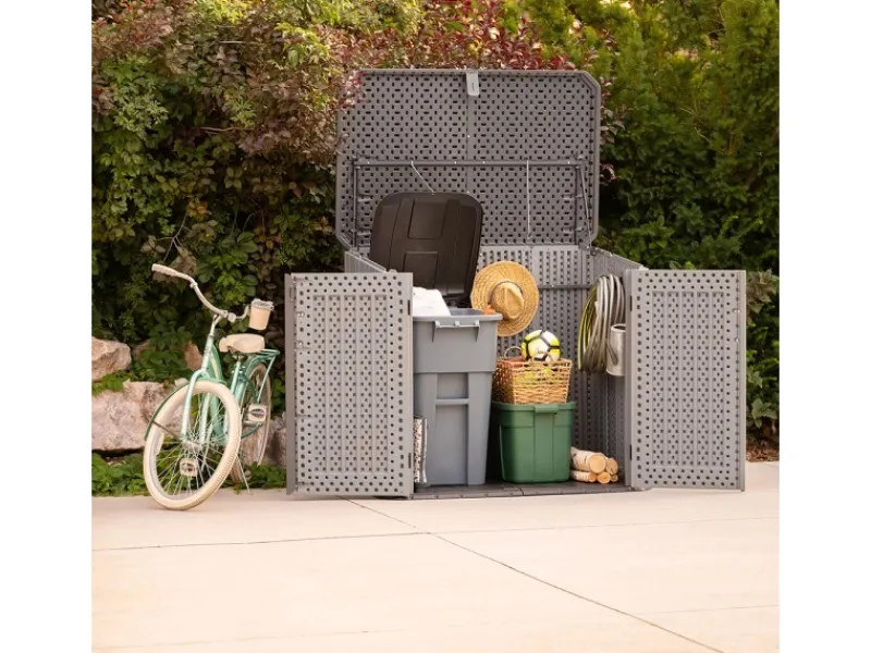 Lifetime Mülltonnenboxen|Gartenschränke|Kunststoff Mülltonnenbox & Geräteschrank Phil Grau