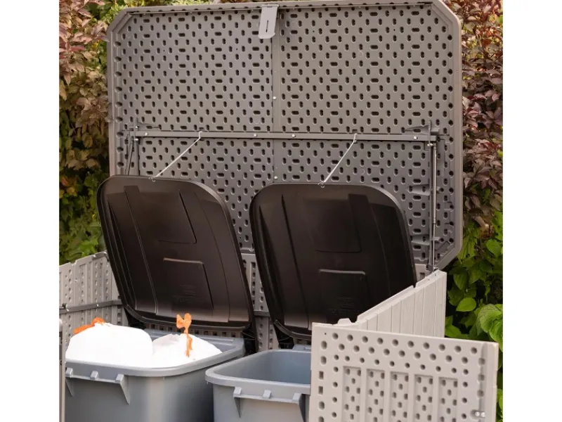 Lifetime Mülltonnenboxen|Gartenschränke|Kunststoff Mülltonnenbox & Geräteschrank Phil Grau