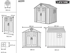 Lifetime Laubbläser|Kunststoff-Gerätehaus Mars Grau 5,5 m²