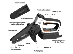 Litheli Kettensägen|U20 Akku-Kettensäge 20V EGT050077 inkl. Akku 2.0 Ah