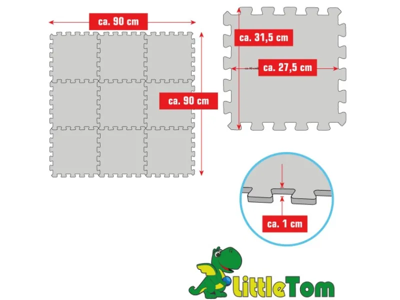 Baby & Kinder Puzzlematte 30 x 30 cm 9 Stück Buntfarben*LittleTom Best