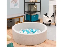 LittleTom Trampoline|Bällebadbälle Ø 5.5 cm 200 Stück Türkis Grau Weiß Transparent