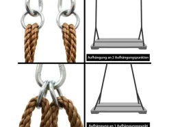 LittleTom Pavillons|Brettschaukel 44 x 175 cm bis 100 kg belastbar - Braun