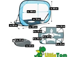 2-in-1 Fussballtor mit Torwand für Kinder 125 x 80 cm Schwarz*LittleTom Outlet