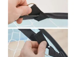 2-in-1 Fussballtor mit Torwand für Kinder 125 x 80 cm Schwarz*LittleTom Outlet