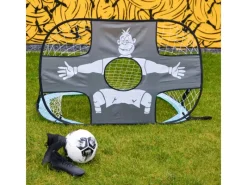 2-in-1 Fussballtor mit Torwand für Kinder 125 x 80 cm Schwarz*LittleTom Outlet