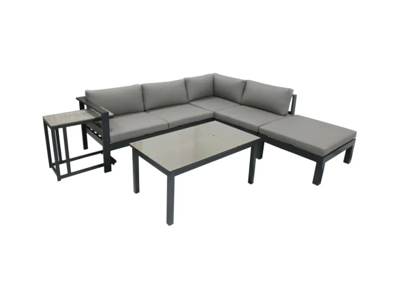 Lounge-Eckgruppe Miranda 5-teilig Grau*Garden Pleasure Best