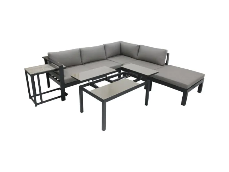 Lounge-Eckgruppe Miranda 5-teilig Grau*Garden Pleasure Best