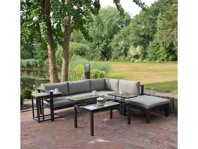 Lounge-Eckgruppe Miranda 5-teilig Grau*Garden Pleasure Best
