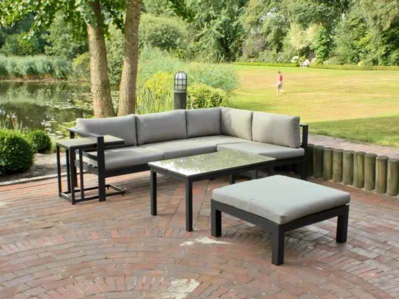 Lounge-Eckgruppe Miranda 5-teilig Grau*Garden Pleasure Best