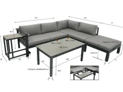 Lounge-Eckgruppe Miranda 5-teilig Grau*Garden Pleasure Best