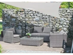 Garden Pleasure Lounge-Gartenmöbel|Lounge-Gruppe Avila 4-tlg. Grau