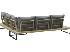 Sonnenliegen|Lounge-Gartenmöbel|Lounge-Set Calora 3-teilig aus Rattangeflecht und Aluminium Grau