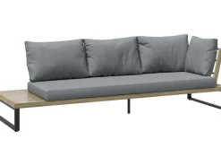 Sonnenliegen|Lounge-Gartenmöbel|Lounge-Set Calora 3-teilig aus Rattangeflecht und Aluminium Grau
