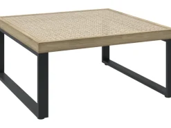 Sonnenliegen|Lounge-Gartenmöbel|Lounge-Set Calora 3-teilig aus Rattangeflecht und Aluminium Grau