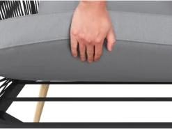 Balkonmöbel|Lounge-Gartenmöbel|Lounge-Set Edna 4-teilig Seilbespannung Anthrazit