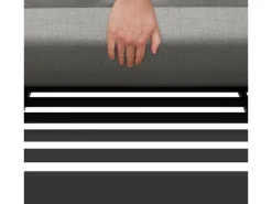 Sonnenliegen|Lounge-Gartenmöbel|Lounge-Set Lipson 3-teilig aus Akazienholz und Aluminium Grau