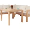 Sitzkissen|Lounge-Gartenmöbel|Lounge-Set mit Esstisch Morenci 4-teilig aus Akazienholz FSC®