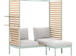 Lounge-Set Skipton 2-teilig mit Hocker Teakholz -Beige* Discount