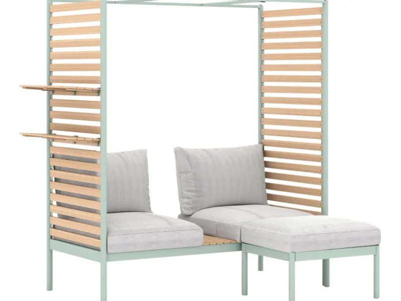 Lounge-Set Skipton 2-teilig mit Hocker Teakholz -Beige* Discount