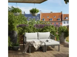 Balkonmöbel|Lounge-Gartenmöbel|Lounge-Set Willa 4-teilig aus Aluminium Anthrazit