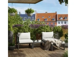 Balkonmöbel|Lounge-Gartenmöbel|Lounge-Set Willa 4-teilig aus Aluminium Anthrazit