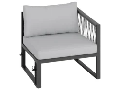 Balkonmöbel|Lounge-Gartenmöbel|Lounge-Set Willa 4-teilig aus Aluminium Anthrazit