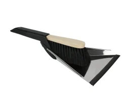 LUX-TOOLS Besen|LUX Edelstahl-Kehrgarnitur Handfeger Holz mit Lippe