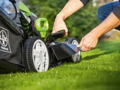 Akku-Rasenmäher Set A-RM-46-24 2 x 20 V Akkus 1 PowerSystem*LUX-TOOLS New