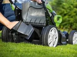 Akku-Rasenmäher Set A-RM-46-24 2 x 20 V Akkus 1 PowerSystem*LUX-TOOLS New