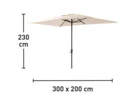 Sonnenschirme|Marktschirm Honolulu 200 cm x 300 cm mit Kurbel
