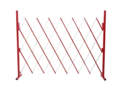 Absperrgitter B34 Scherengitter Zaun Schutzgitter ausziehbar Alu Rot-Weiß Höhe 153cm Breite 28-200cm*MCW Discount